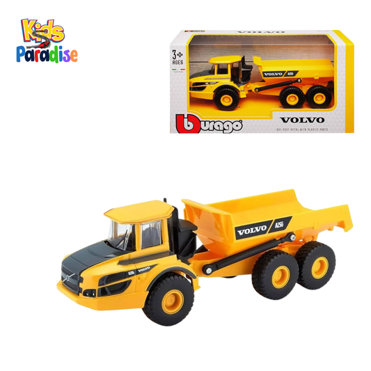 Bburago Volvo A25G Articulated Hauler 1:50 Scale Diecast Construction Model Yellow and Black