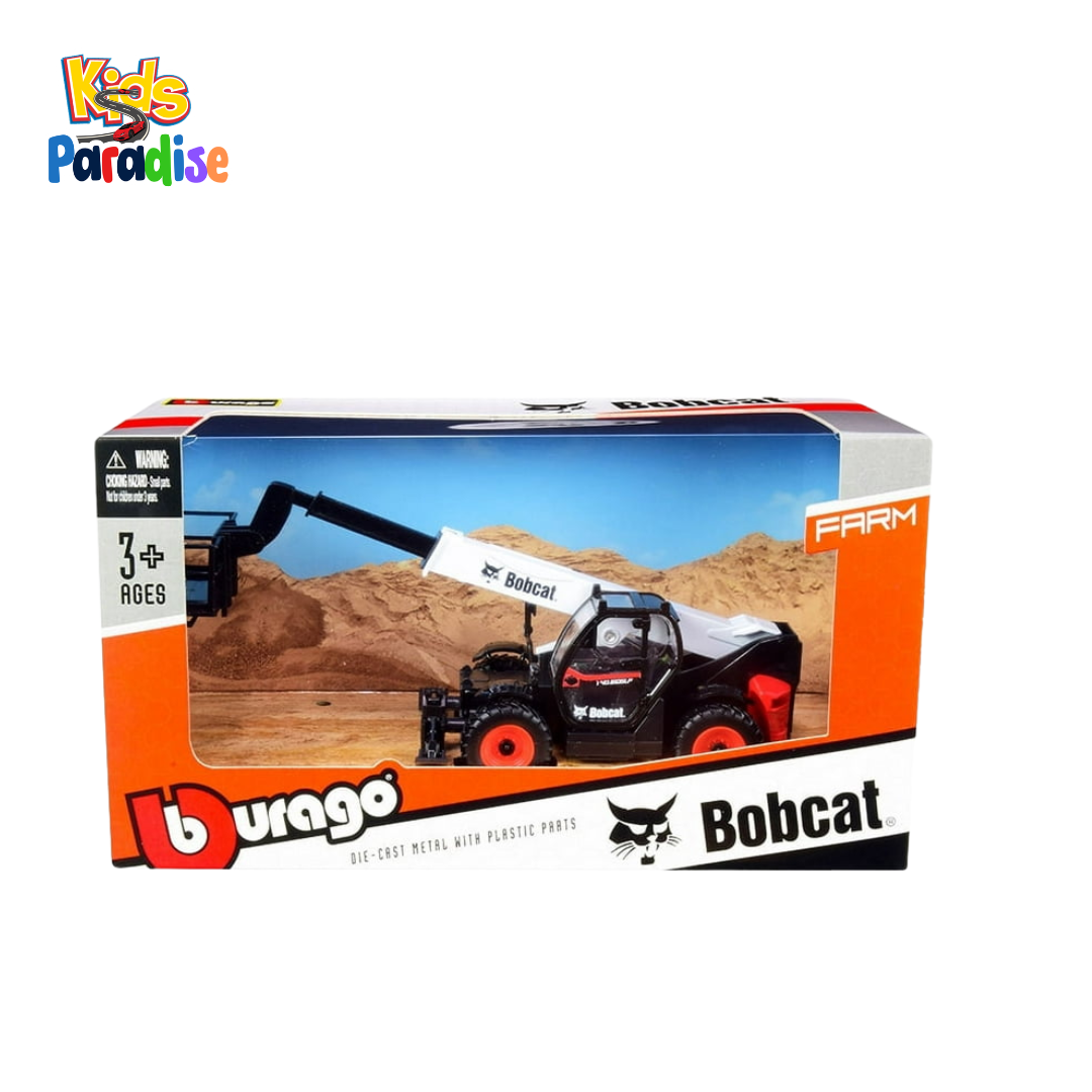 Bburago Bobcat Telehandler 1:50 Scale Diecast Farm Model White and Blac