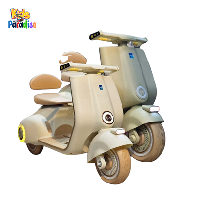 Kids Vespa Ride-On Bike – Retro Style Electric Scooter with Lights & Music