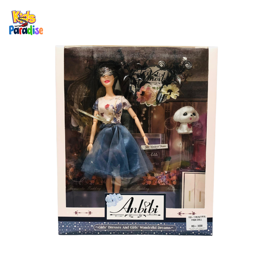 Anbibi Beautiful Fashion Doll with Cute Pet Puppy and Accessories for Girls