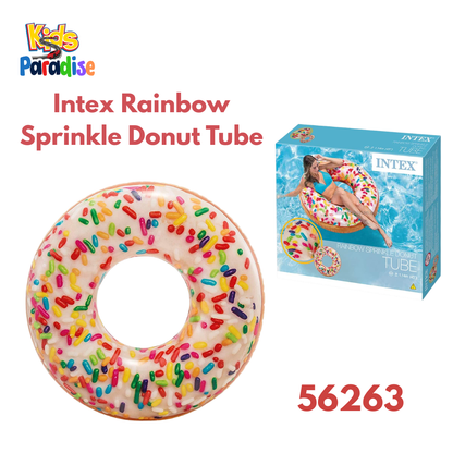 Dessert for the Pool – Intex Rainbow Sprinkle Donut Tube | 56263