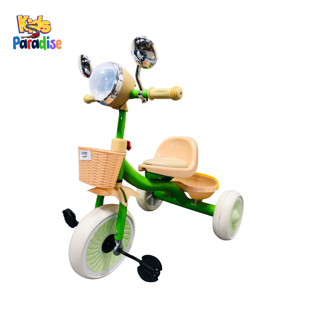 Vintage Style Kids Musical Tricycle with Chrome Mirrors 698