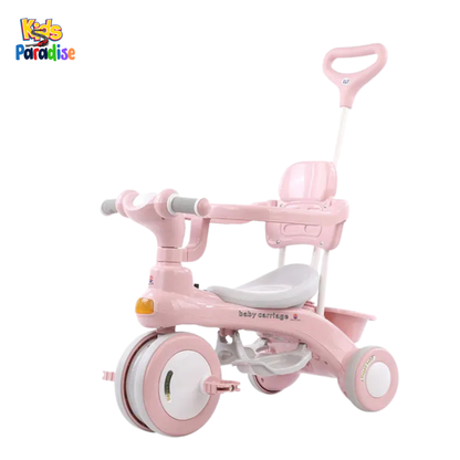 Convertible Kids Stroller Tricycle – 3-Wheel Pram Trike for Toddlers