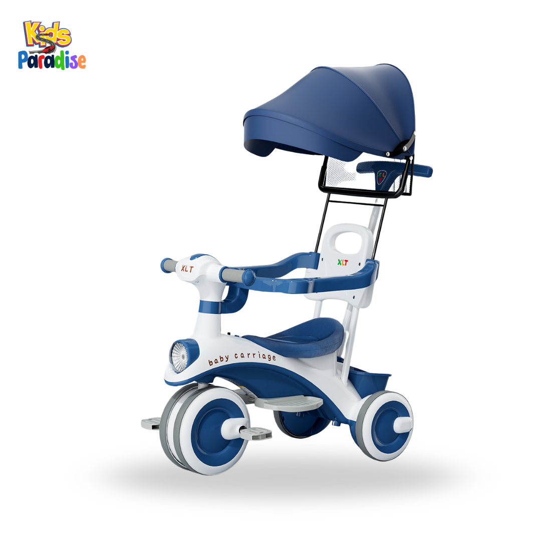 Kids Tricycle BD244 – 3-Wheel Push-Trike with Sun Canopy & Safety Guard