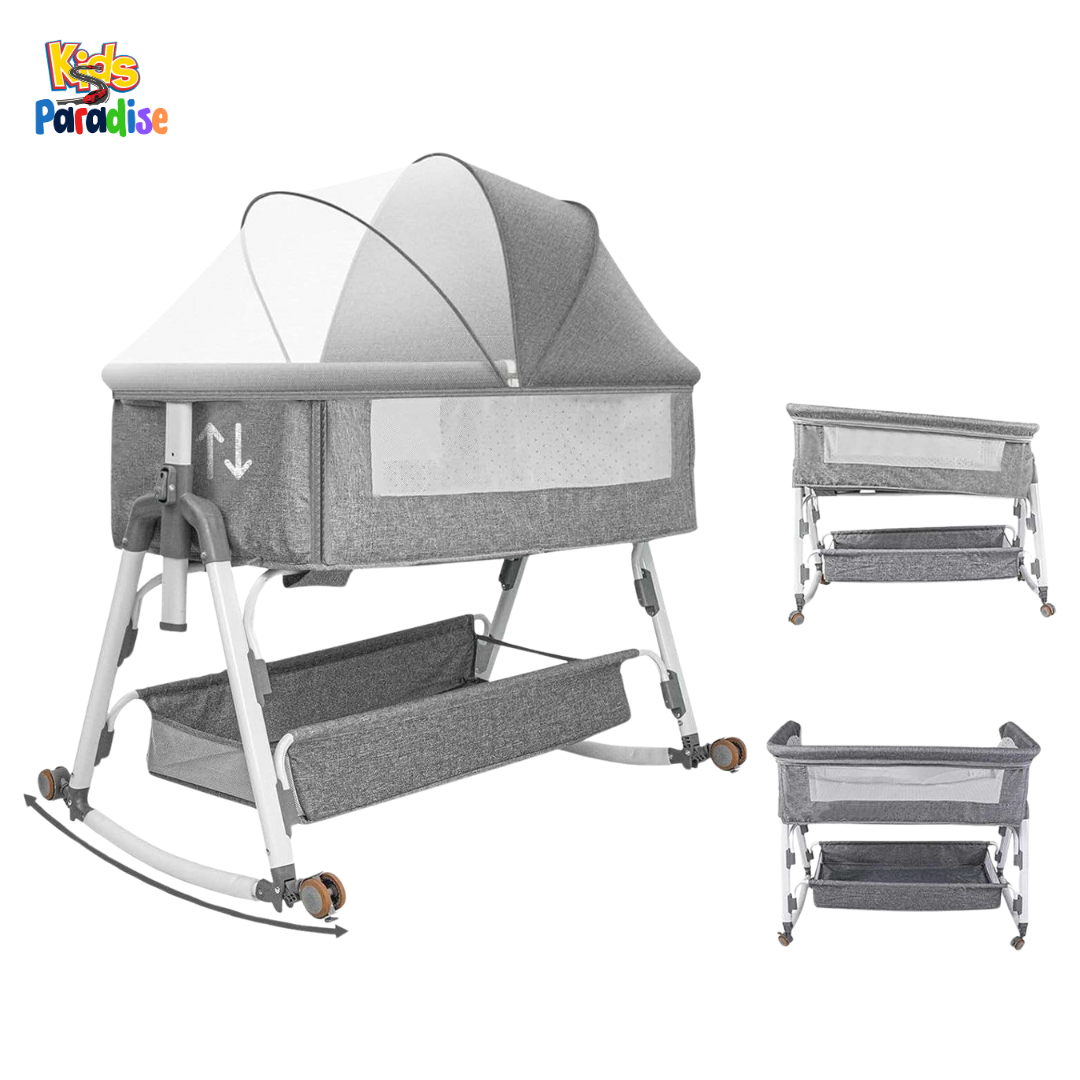 Kidilo Baby Bed – Adjustable Bedside Crib with Rocking & Mosquito Net
