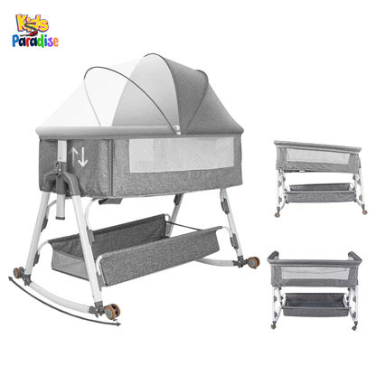 Kidilo Baby Bed – Adjustable Bedside Crib with Rocking & Mosquito Net