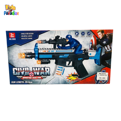 Captain America Civil War Light & Sound Toy Gun with Vibration Effects