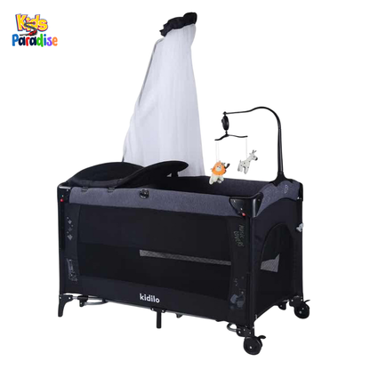 Kidilo Multifunctional Baby Bed & Play-Pen – Safe Crib, Playpen & Cradle for Infants