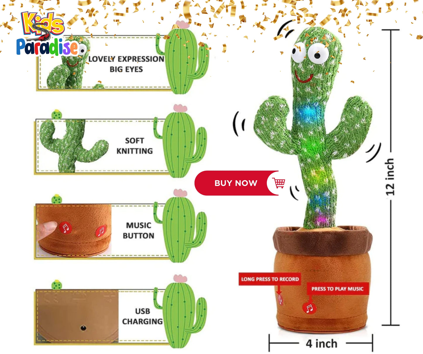 Rechargeable Cute Talking and Dancing Cactus
