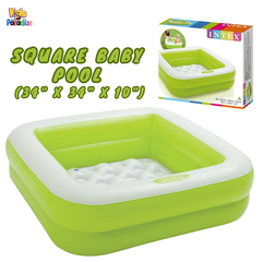 INTEX 3-FT Square Play Box Baby Swimming Pool (34”x34”x10”) 57100