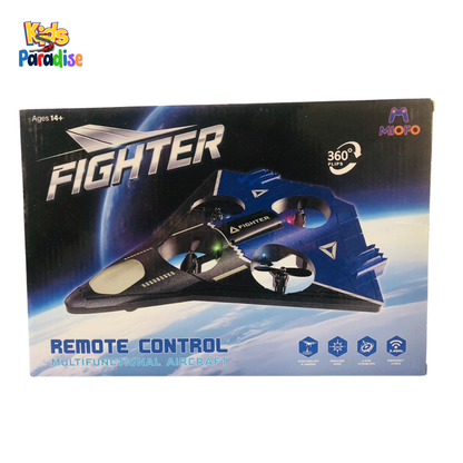 RC Fighter Jet Black – Remote Control Airplane for Kids | Lightweight Glider Jet Toy