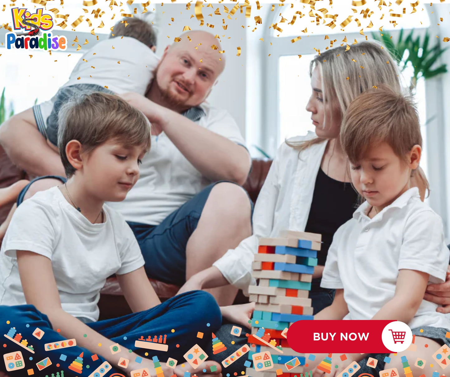 Jenga Wooden Stacking 52 Pieces with 2 Dice.