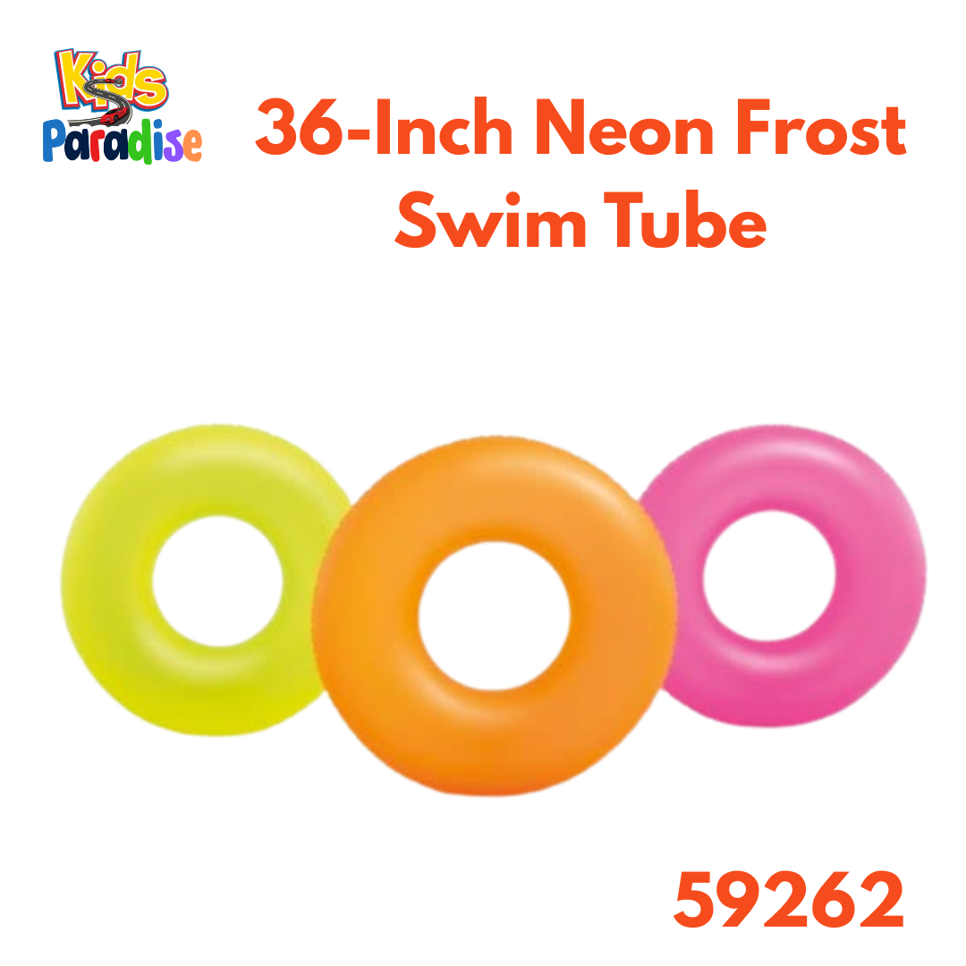 Glow and Float – Intex 36-Inch Neon Frost Swim Tube | 59262