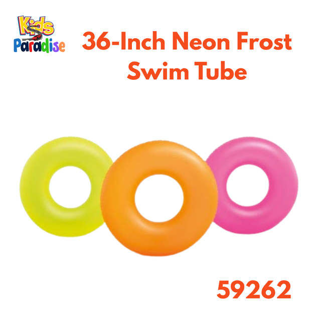 Glow and Float – Intex 36-Inch Neon Frost Swim Tube | 59262