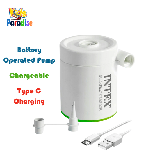 Intex QuickFill USB200R Rechargeable Battery Operated Electric Air Pump White and Green