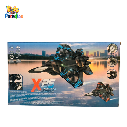 X25 Fighter Aircraft Drone – Gravity Control RC Jet with 360° Flips | Kids Drone Toy