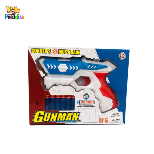 Gun Man Soft Bullet Action Toy Gun with Interactive Effects for Kids