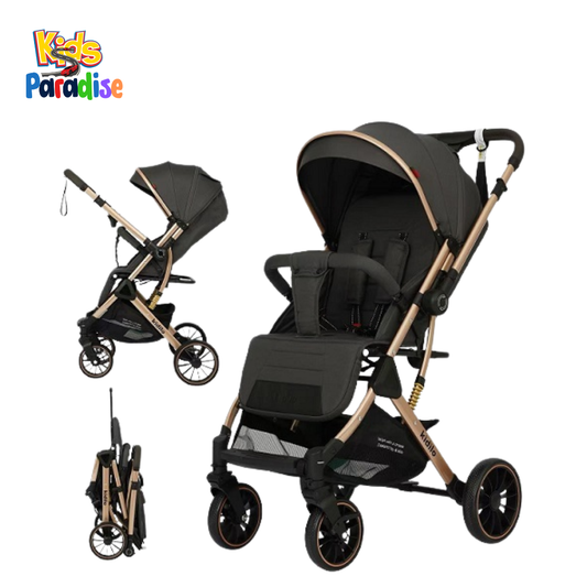 Kidilo B2 Luxury Compact Baby Stroller with Rose Gold Frame