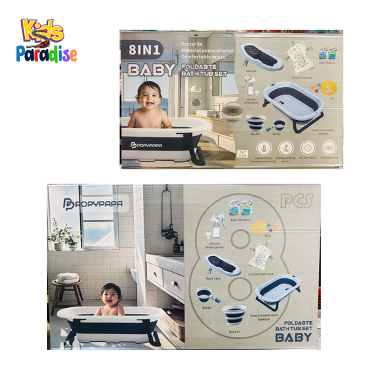 BT-91-4CB 8 in 1 Smart Temperature Foldable Baby Bath Tub Set