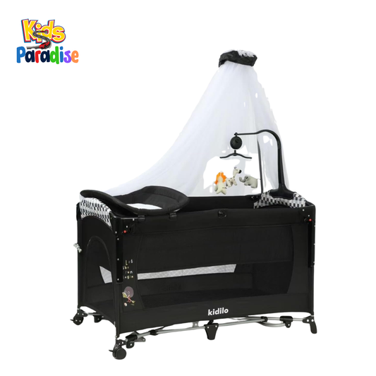 PP-650A-BLK TRAVEL COT KDL BSD+NET+CHANGING BLAC