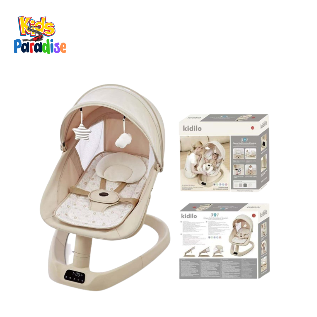 Kidilo RC 001 Deluxe 3-in-1 Electric Auto Swing & Bassinet