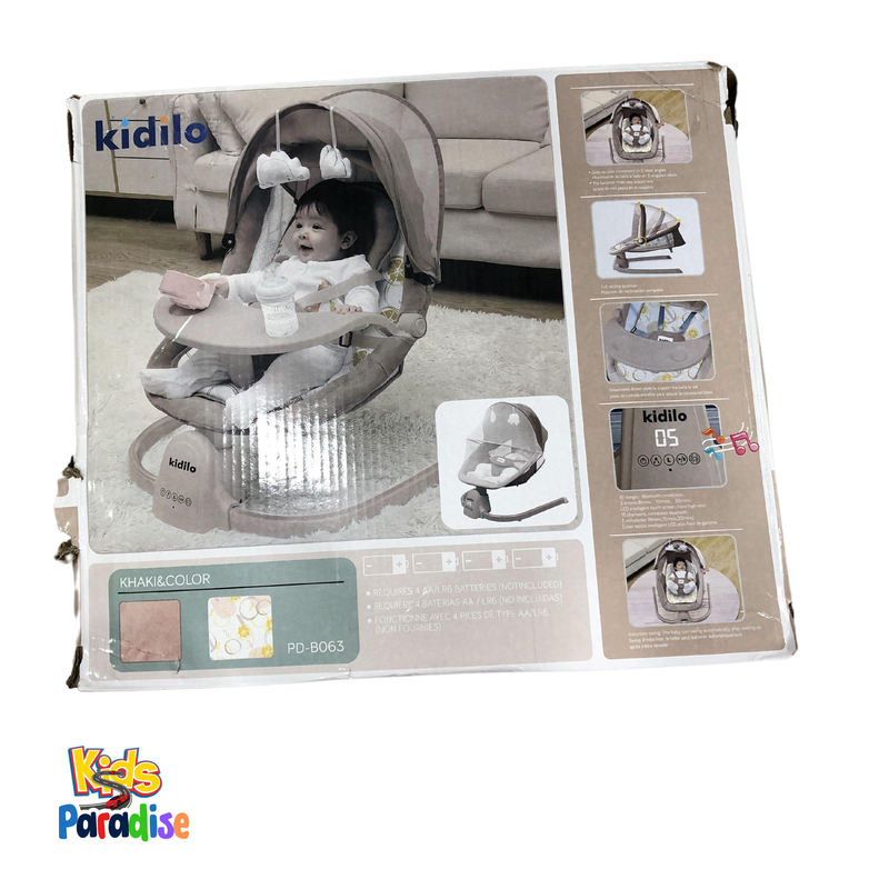 Kidilo Deluxe Baby Cradle Battery Operated 3in1 Multi-Fuctional Rocker & Swing Chair Baby Electric Swing