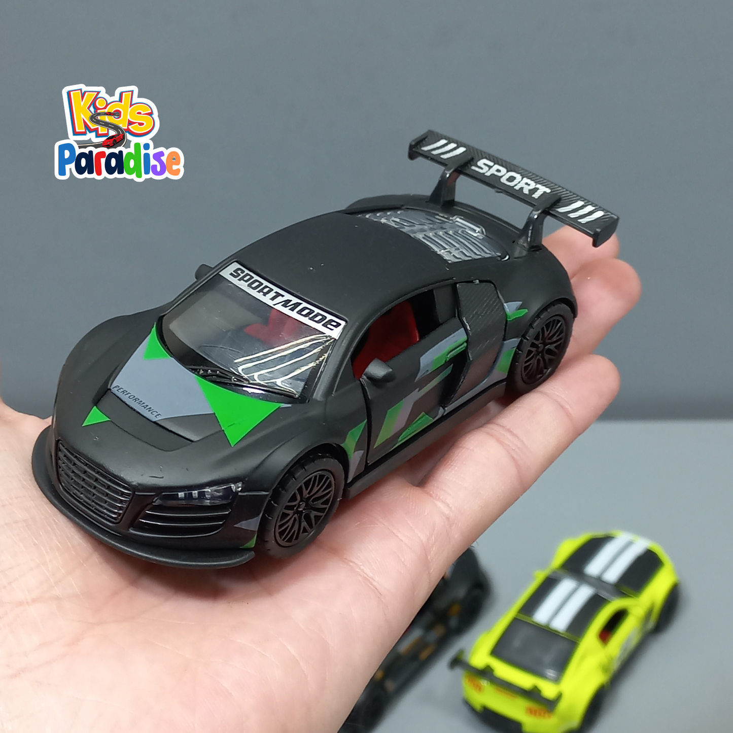 1:36 Scale Diecast Alloy Race Car Model, Metal Back-Power Vehicle Toy With Opening Doors For Display