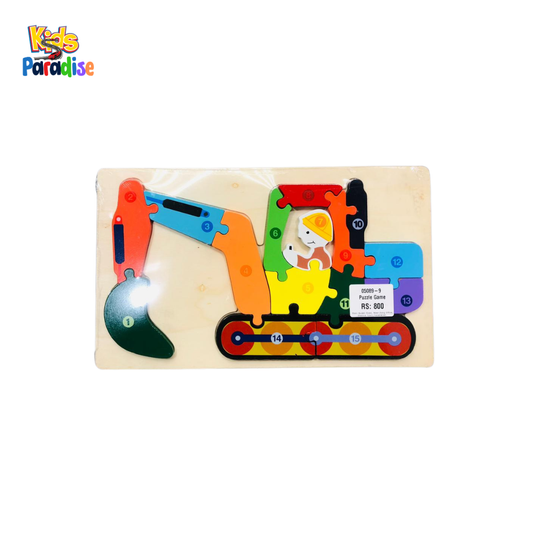 Excavator Numbers Wooden Puzzle Game - 05089-9