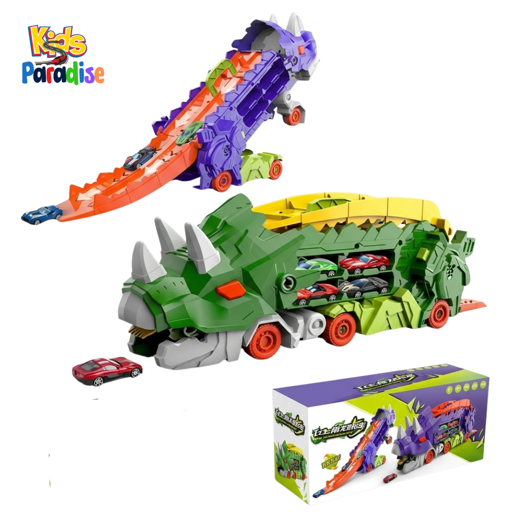 2-In-1 Transforming Dinosaur Transporter and Racing Track MF-222A