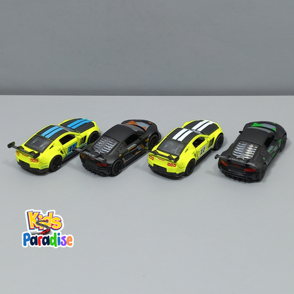 1:36 Scale Diecast Alloy Race Car Model, Metal Back-Power Vehicle Toy With Opening Doors For Display