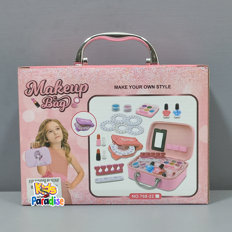 Kids Makeup Kit for Girls 21-Pcs Pretend Play Toy Set with Washable Makeup, Cute Case, and Accessories 768-21