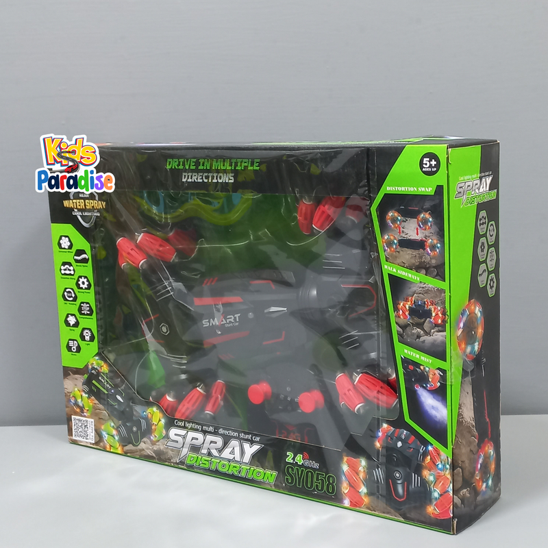 2.4 GHz Scale Remote Control 4 Wheels Drift Car 360° Rotating With Hand Gesture Bracelet with Spray Function Sy058